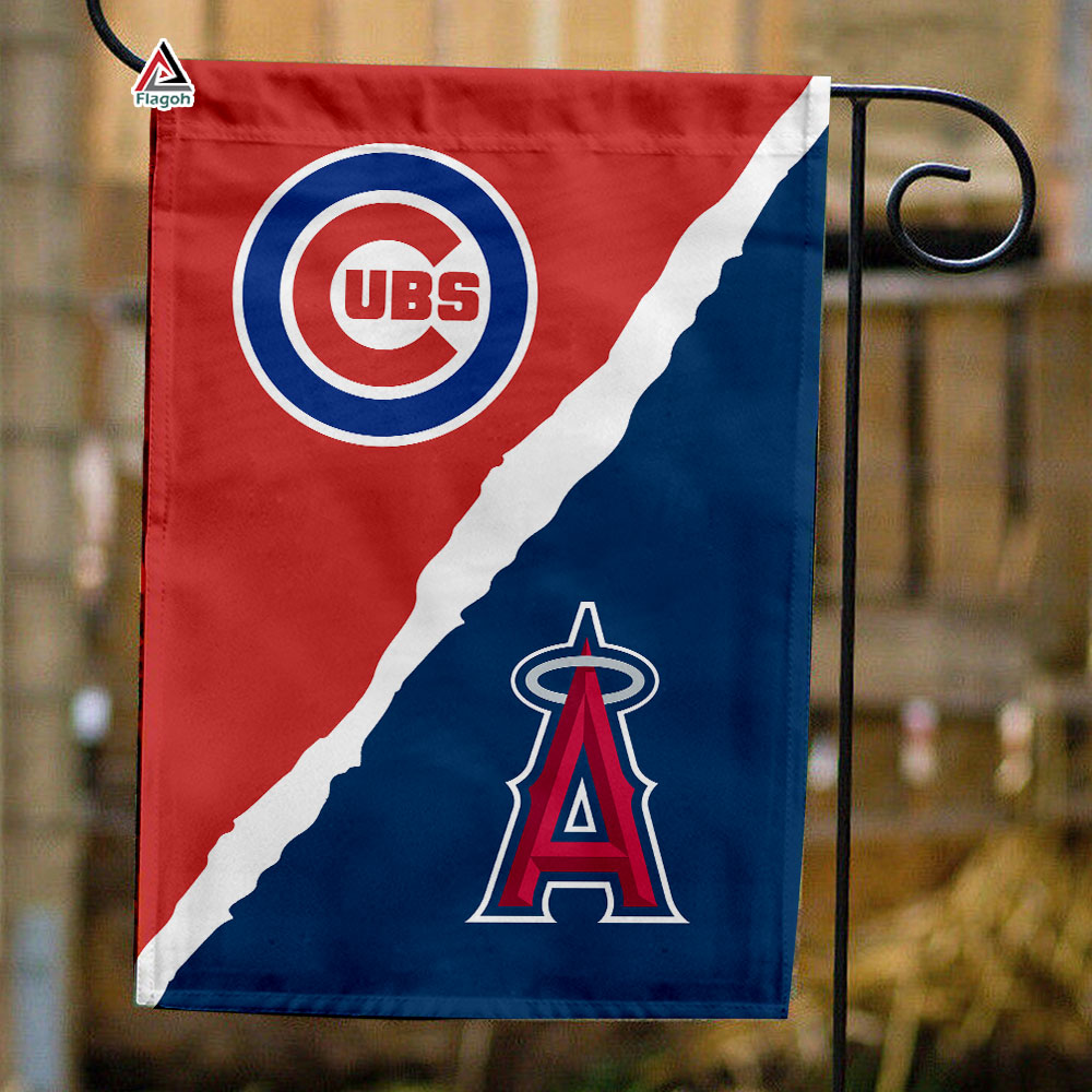 Cubs vs Angels House Divided Flag, MLB House Divided Flag
