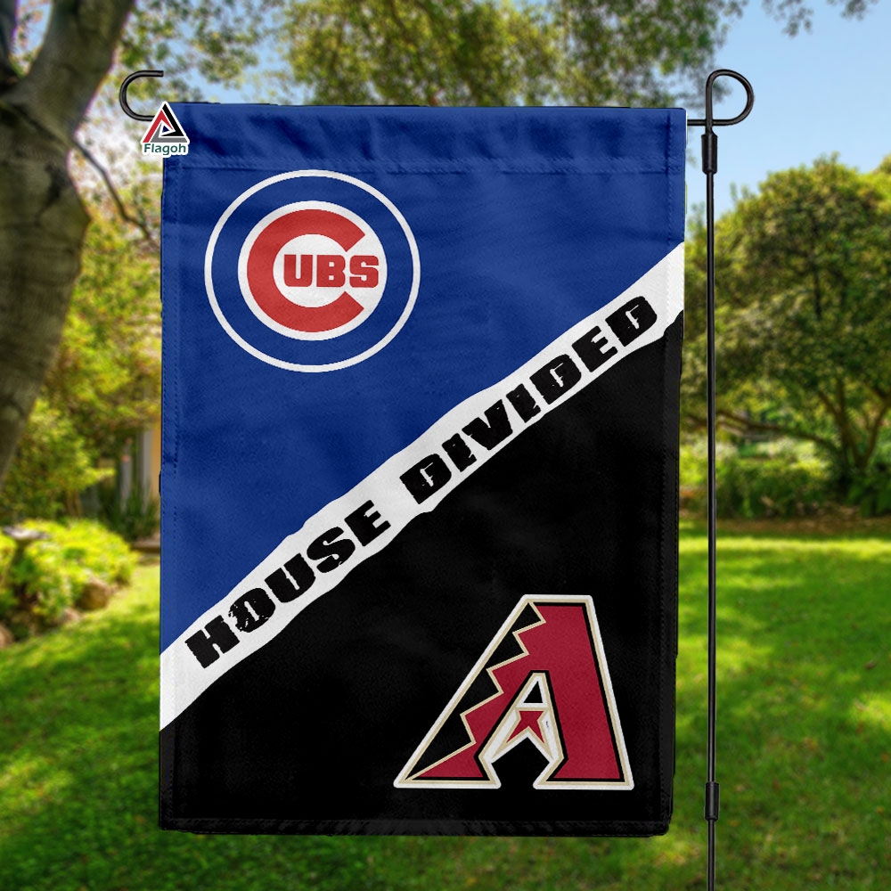 Cubs vs Diamondbacks House Divided Flag, MLB House Divided Flag