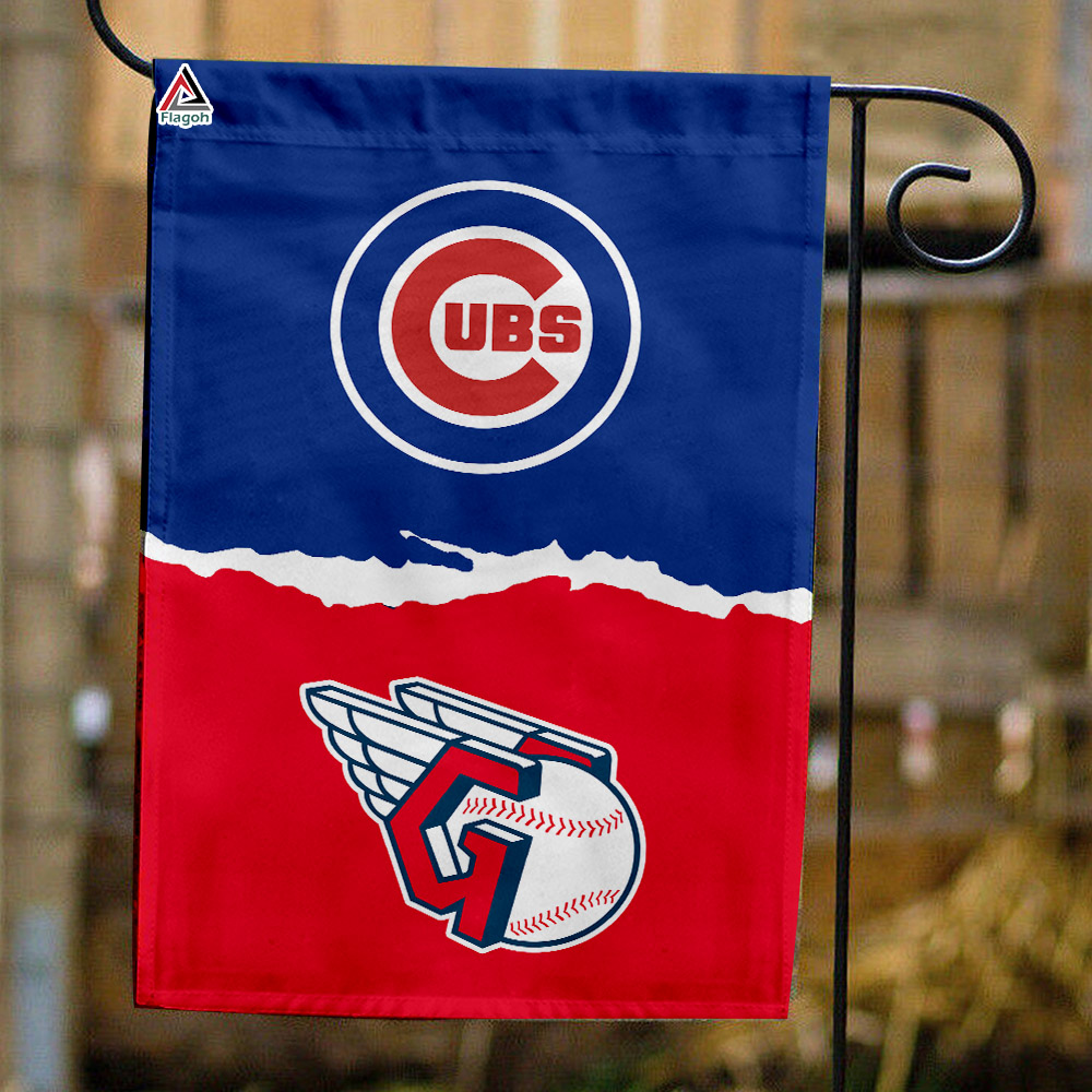 Cubs vs Guardians House Divided Flag, MLB House Divided Flag