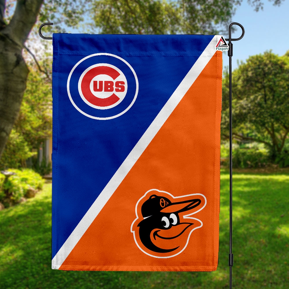 Cubs vs Orioles House Divided Flag, MLB House Divided Flag