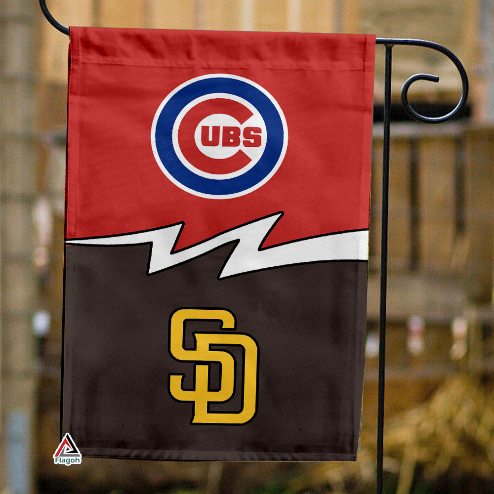 Cubs vs Padres House Divided Flag, MLB House Divided Flag