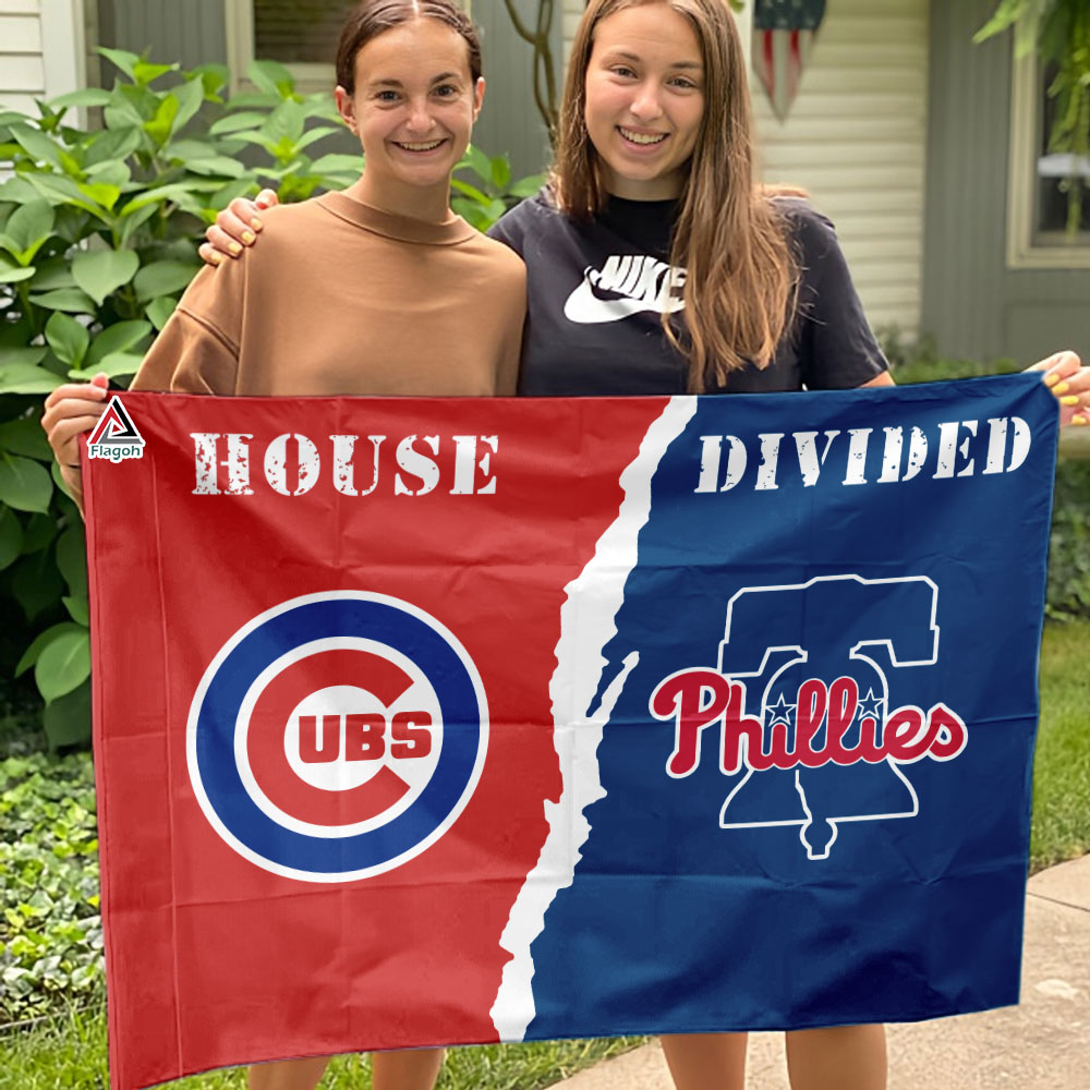 Cubs vs Phillies House Divided Flag, MLB House Divided Flag - Image 4