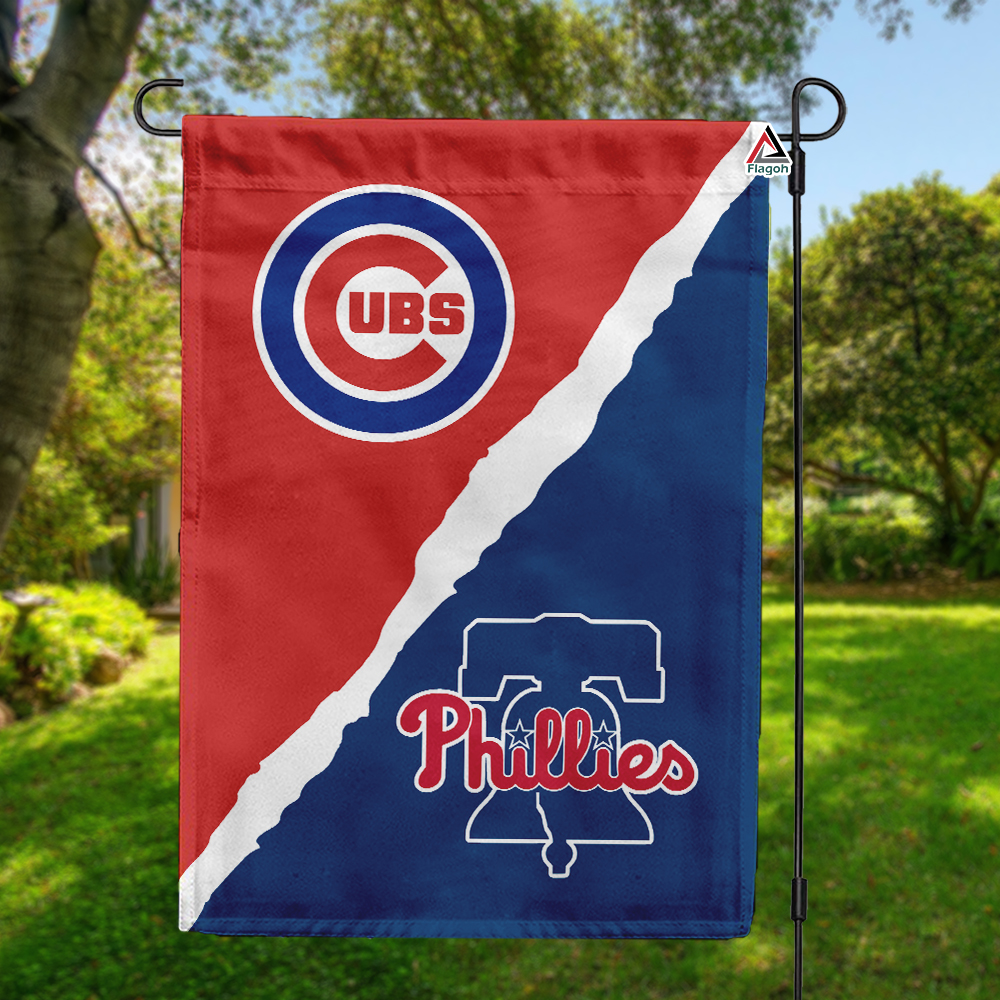 Cubs vs Phillies House Divided Flag, MLB House Divided Flag