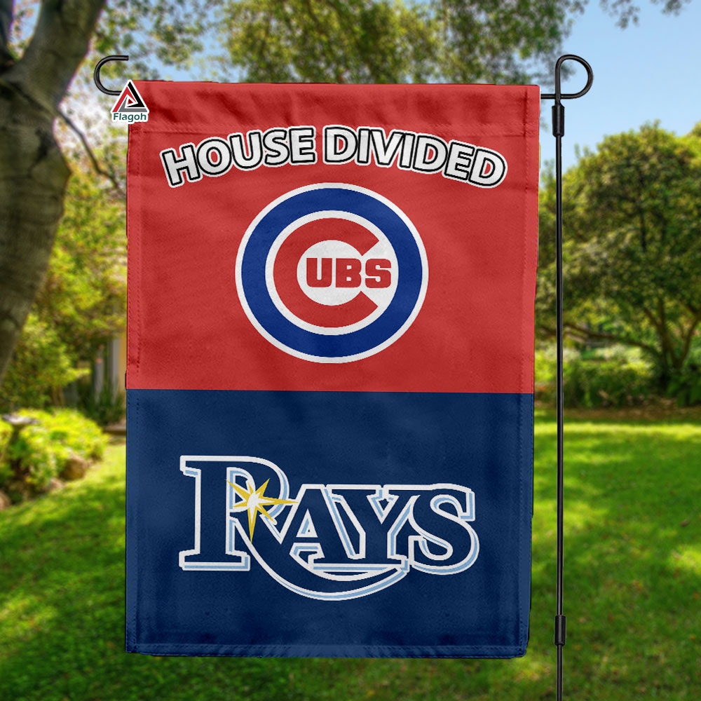 Cubs vs Rays House Divided Flag, MLB House Divided Flag