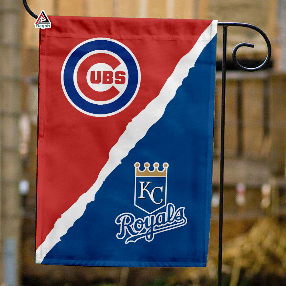 Cubs vs Royals House Divided Flag, MLB House Divided Flag