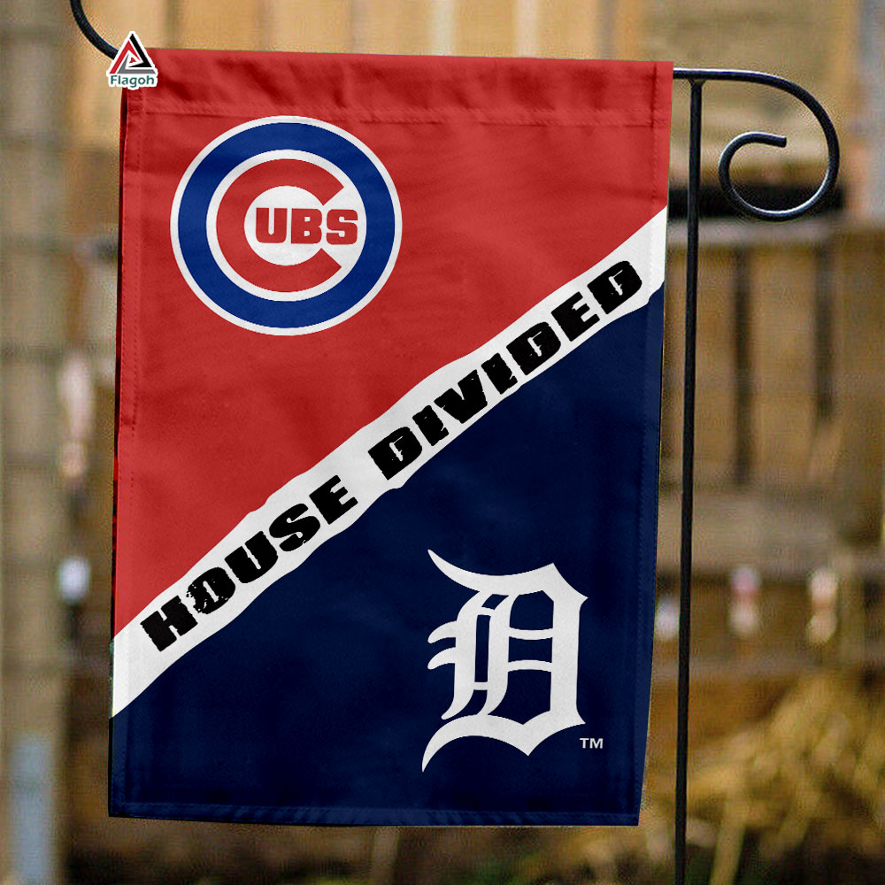 Cubs vs Tigers House Divided Flag, MLB House Divided Flag