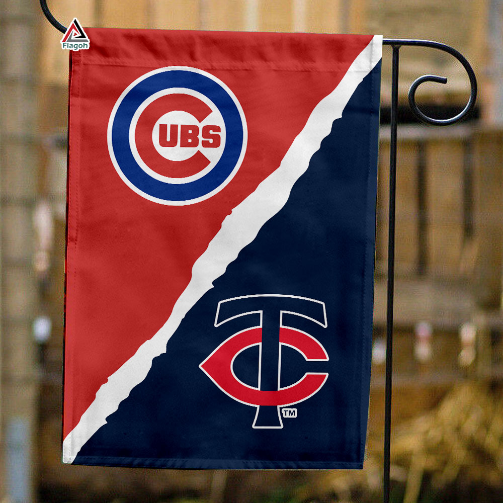 Cubs vs Twins House Divided Flag, MLB House Divided Flag