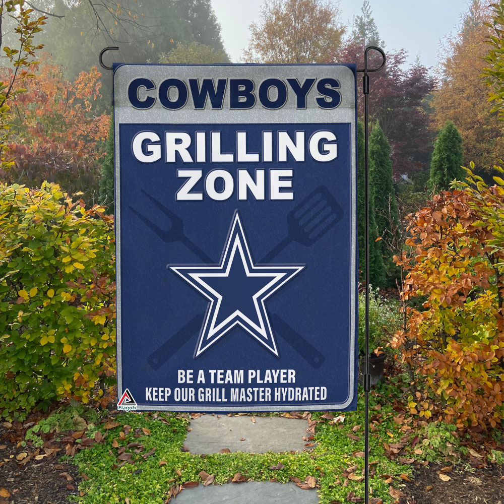 Dallas Cowboys Grilling Zone Flag, Cowboys Football Fans BBQ Flag