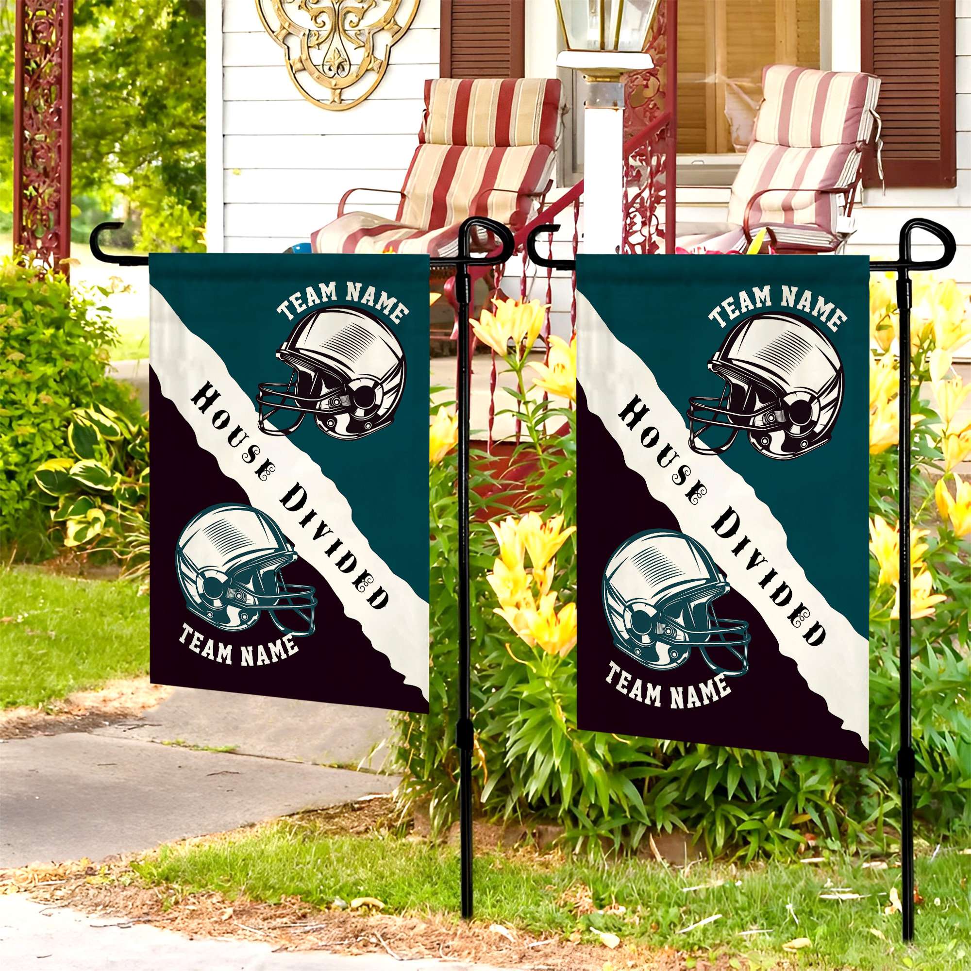 Dallas Cowboys Vs Seattle Seahawks Divided Flag, NFL House Divided Flag