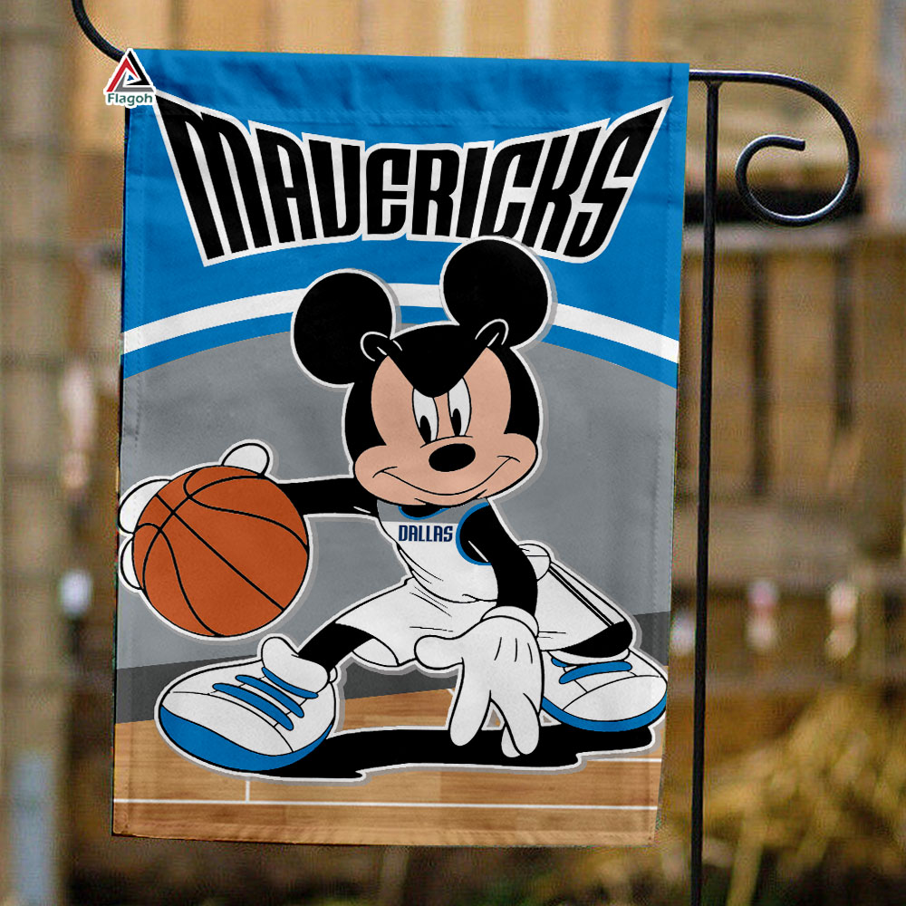 Dallas Mavericks x Mickey Basketball Flag, NBA Premium Flag