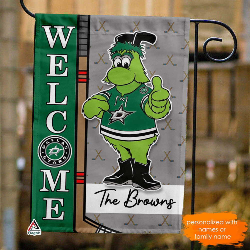 Dallas Stars Hockey Flag, Victor E. Green Personalized Ice Hockey Fan Welcome Flags, Custom Family Name NHL Premium Decor