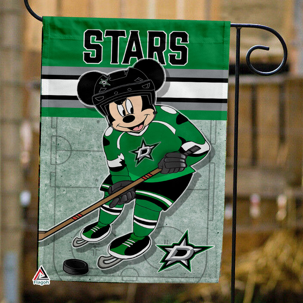 Dallas Stars x Mickey Hockey Flag, Dallas Stars Flag, NHL Premium Flag