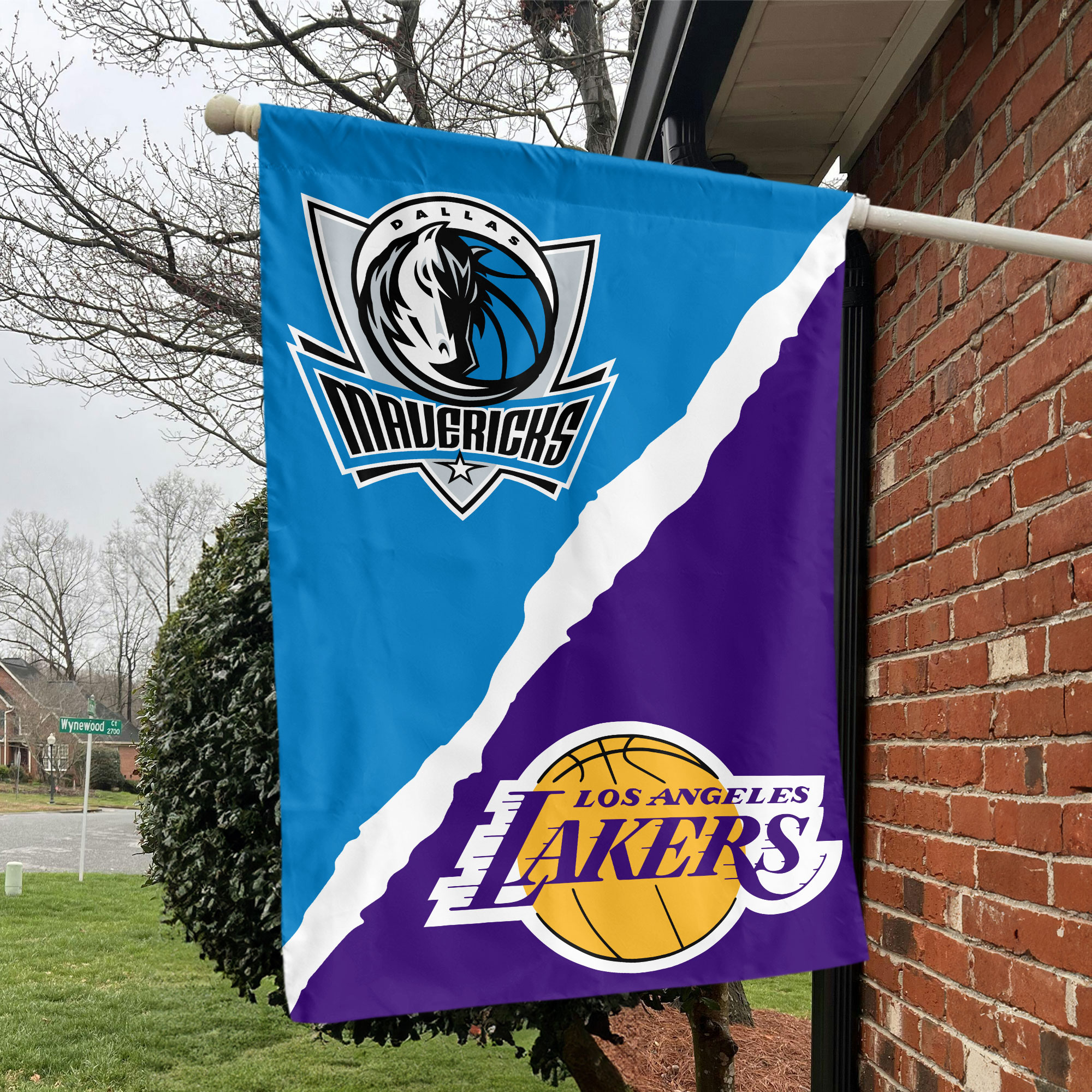 Dallas vs Los Angeles House Divided Flag, NBA House Divided Flag