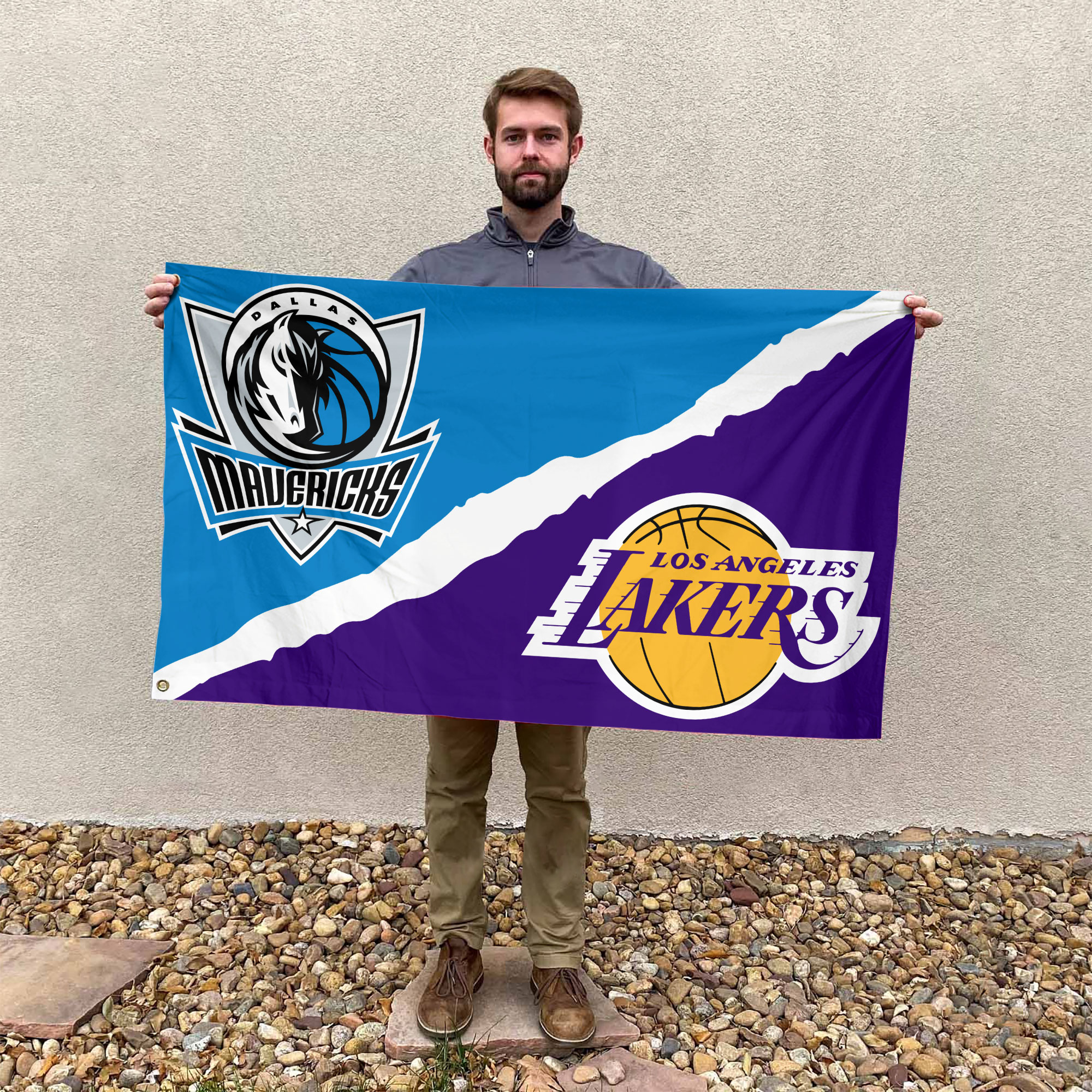 Dallas vs Los Angeles House Divided Flag, NBA House Divided Flag - Image 3