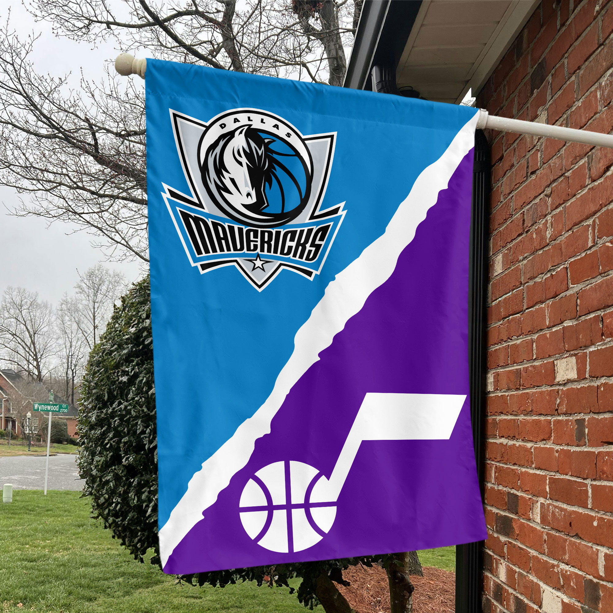 Dallas vs Utah House Divided Flag, NBA House Divided Flag