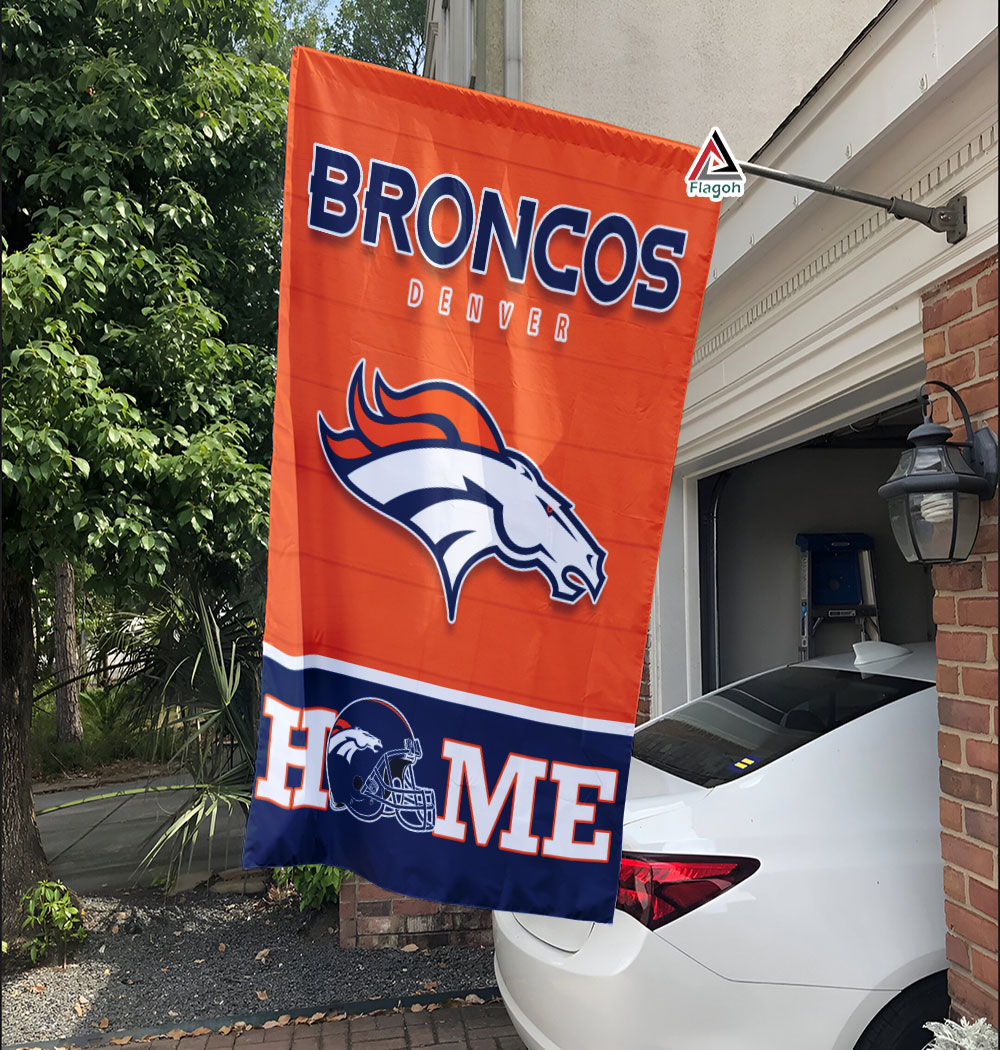 Denver Broncos Football Flag, Thunder Mascot Personalized Football Fan Welcome Flags, Custom Family Name NFL Decor - Image 9
