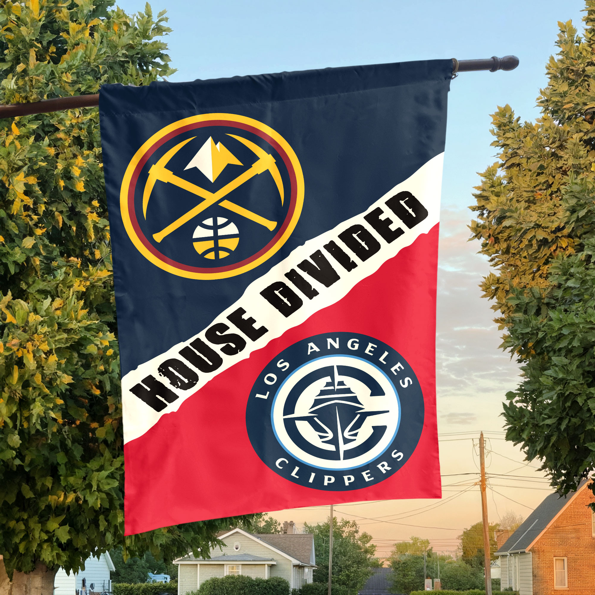 Denver vs LA House Divided Flag, NBA House Divided Flag