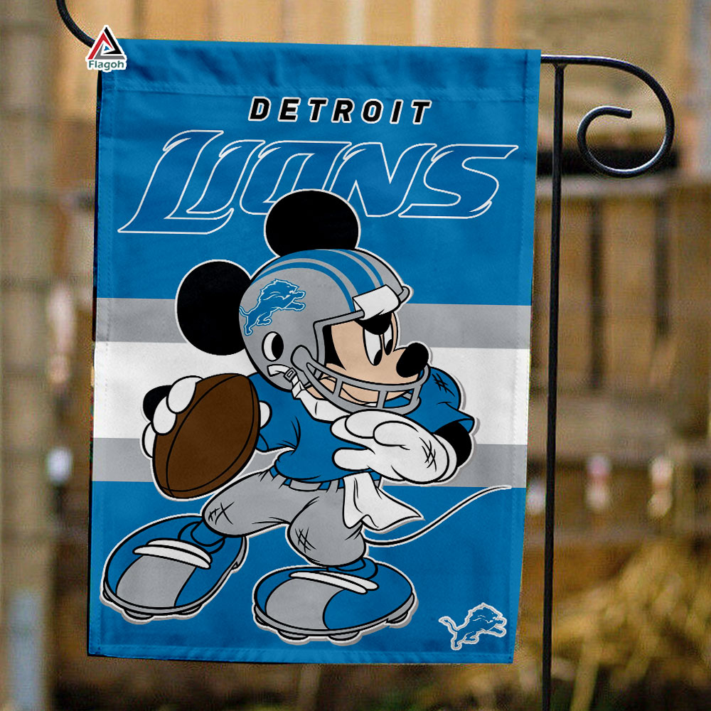 Detroit Lions x Mickey Football Flag, NFL Premium Flag