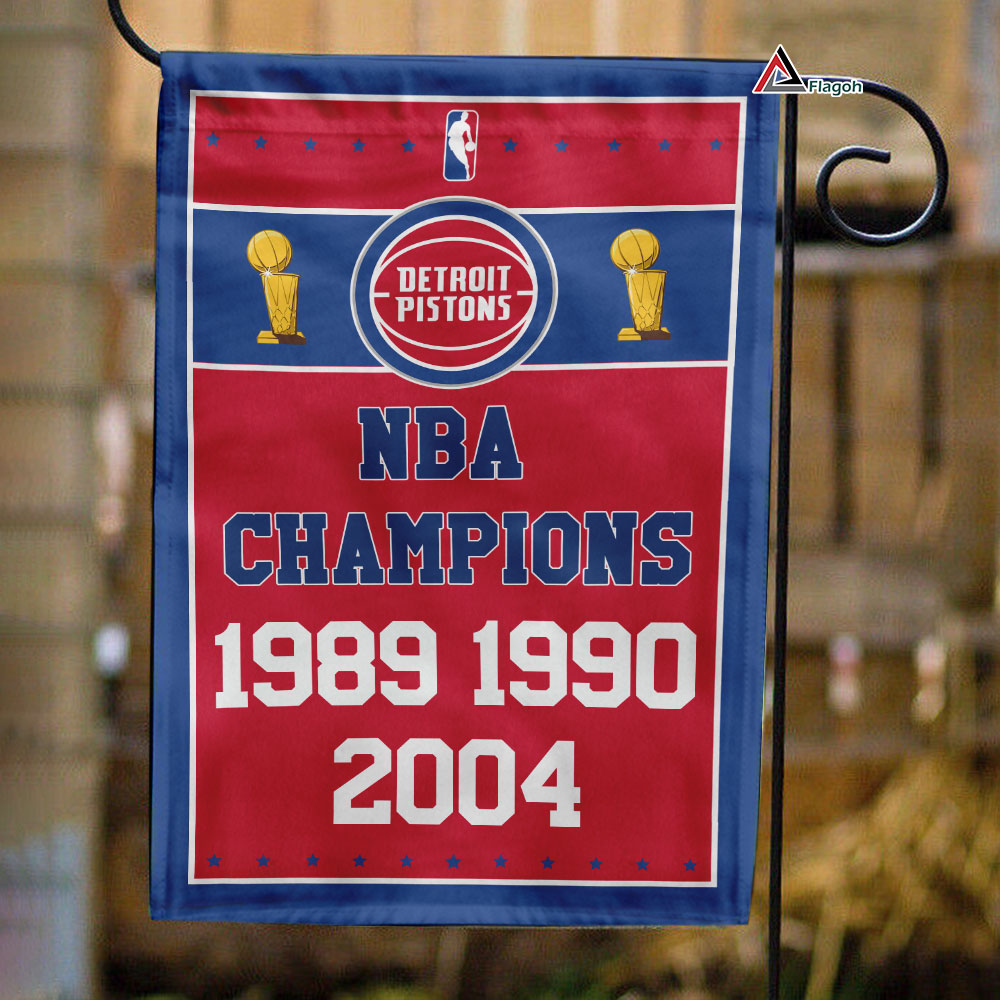 Detroit Pistons Championship Flag, NBA Premium Flag, NBA Championship Flag
