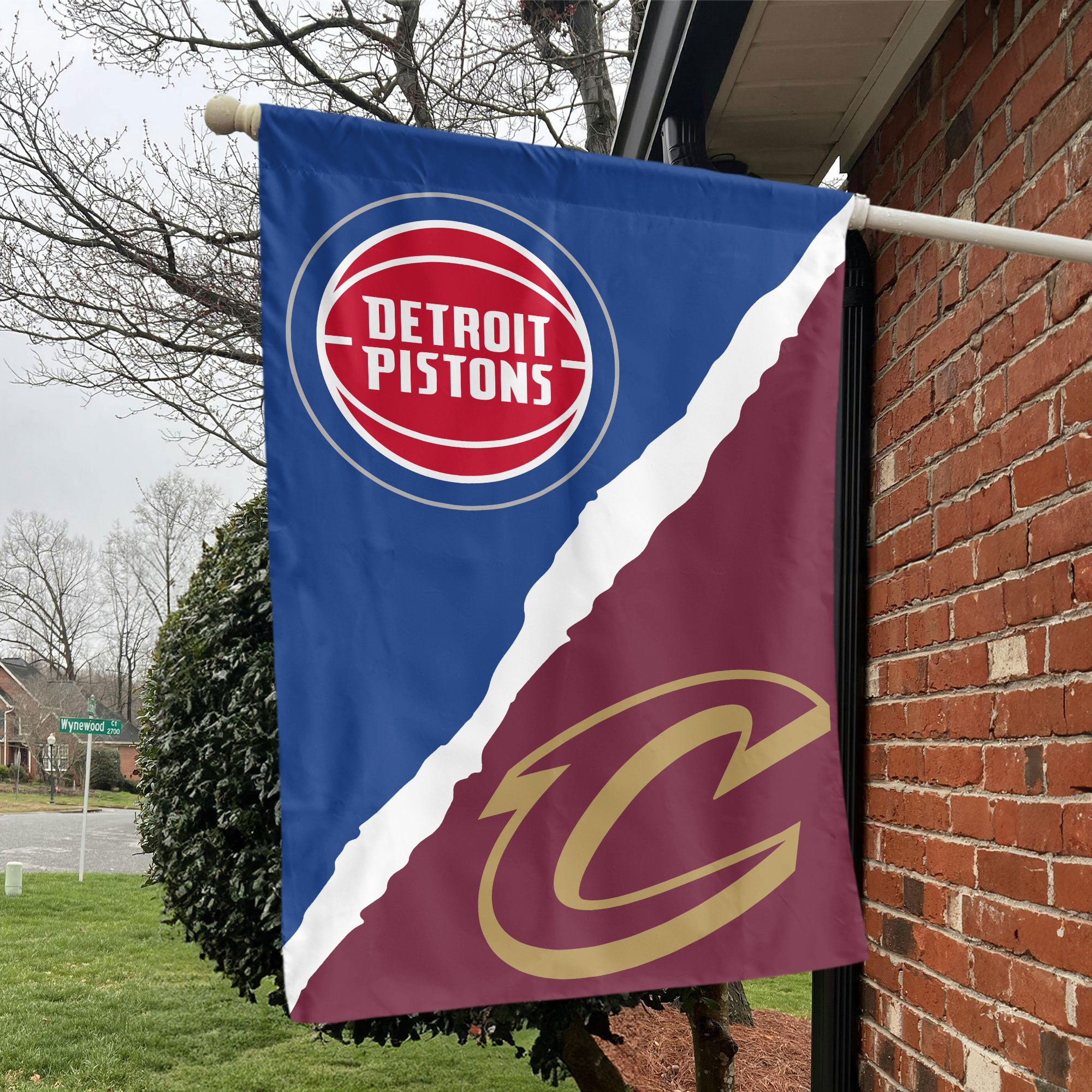Detroit vs Cleveland House Divided Flag, NBA House Divided Flag