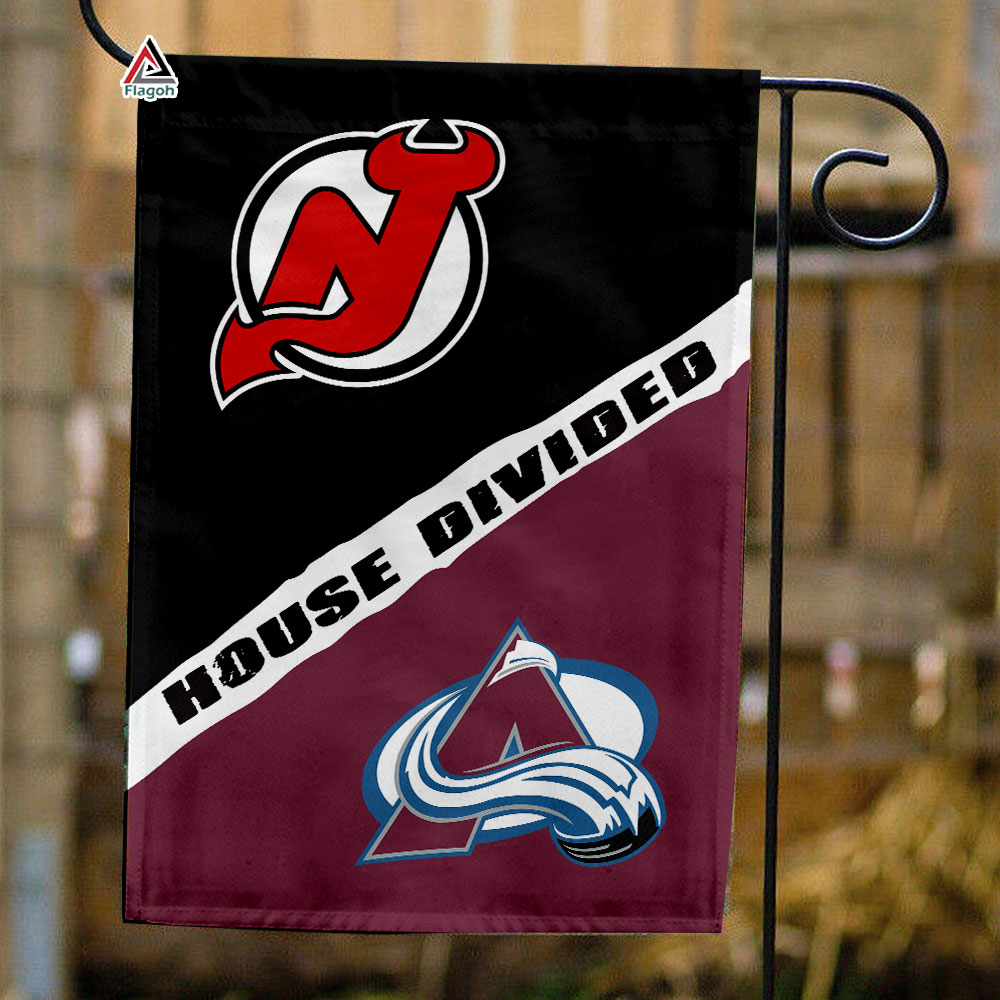 Devils vs Avalanche House Divided Flag, NHL House Divided Flag