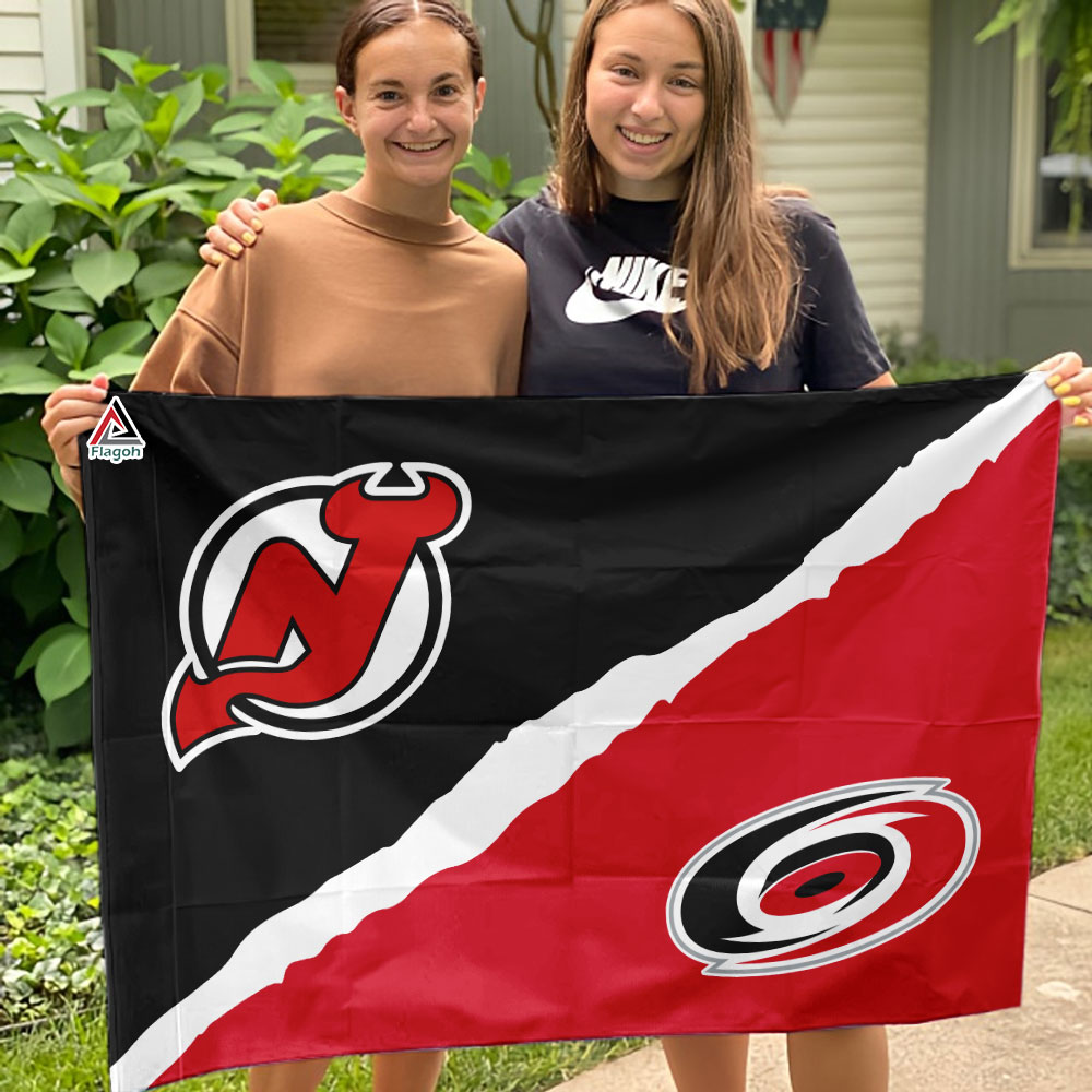 Devils vs Hurricanes House Divided Flag, NHL House Divided Flag - Image 3