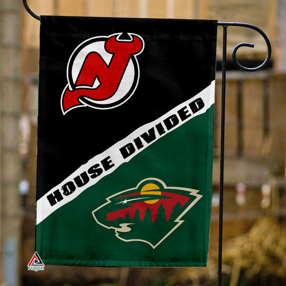 Devils vs Wild House Divided Flag, NHL House Divided Flag