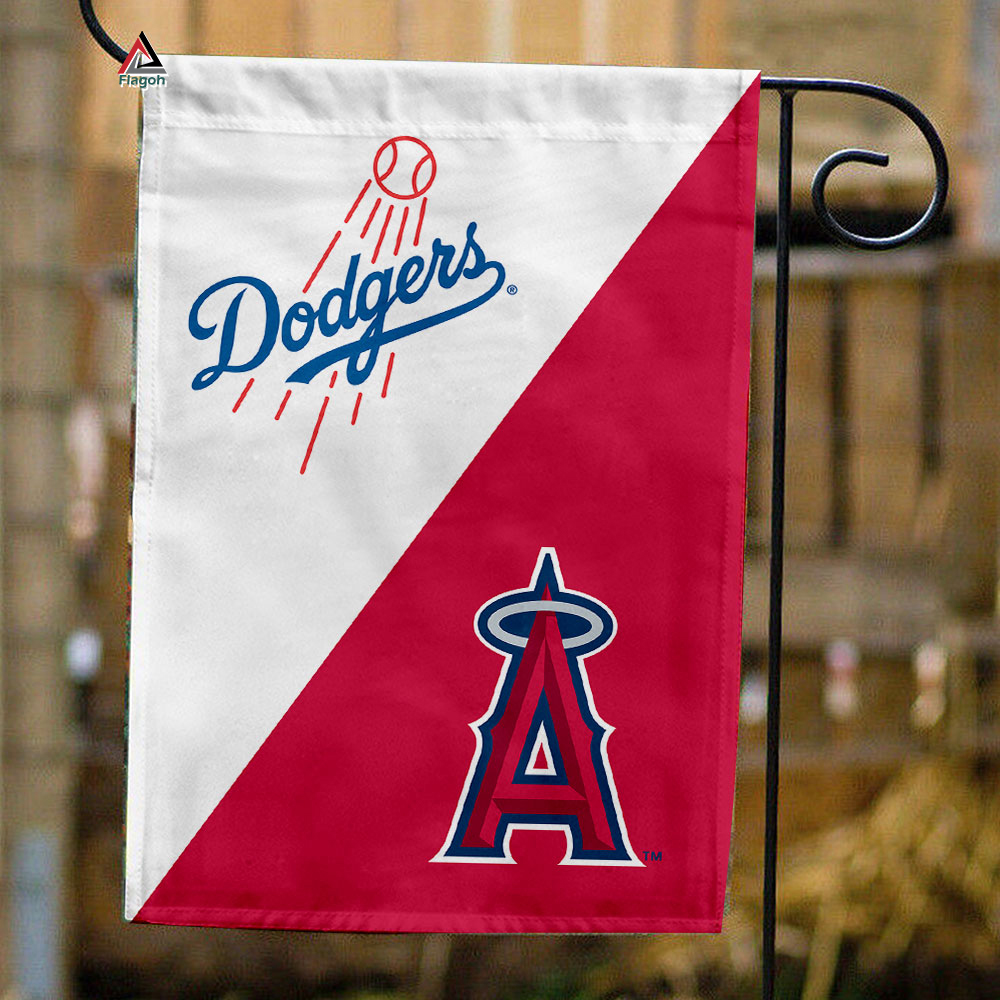 Dodgers vs Angels House Divided Flag, MLB House Divided Flag