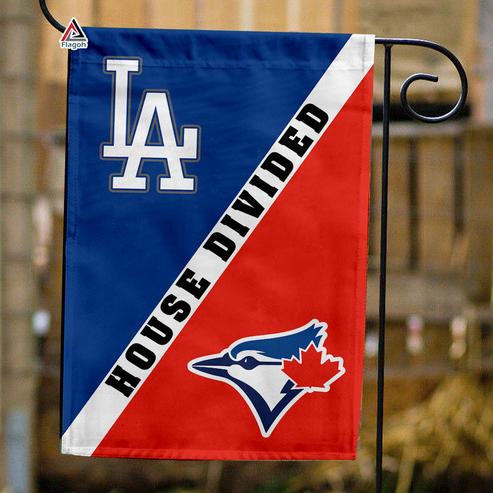 Dodgers vs Blue Jays House Divided Flag, MLB House Divided Flag