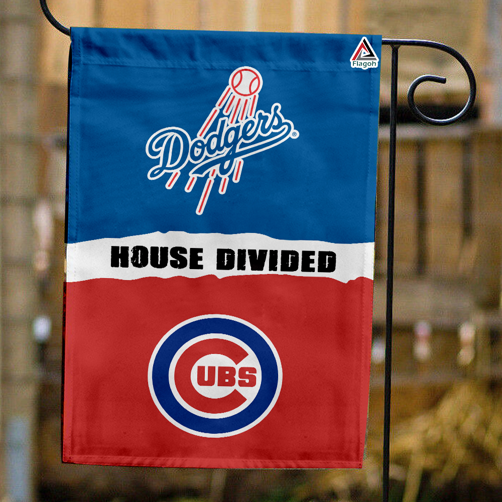 Dodgers vs Cubs House Divided Flag, MLB House Divided Flag