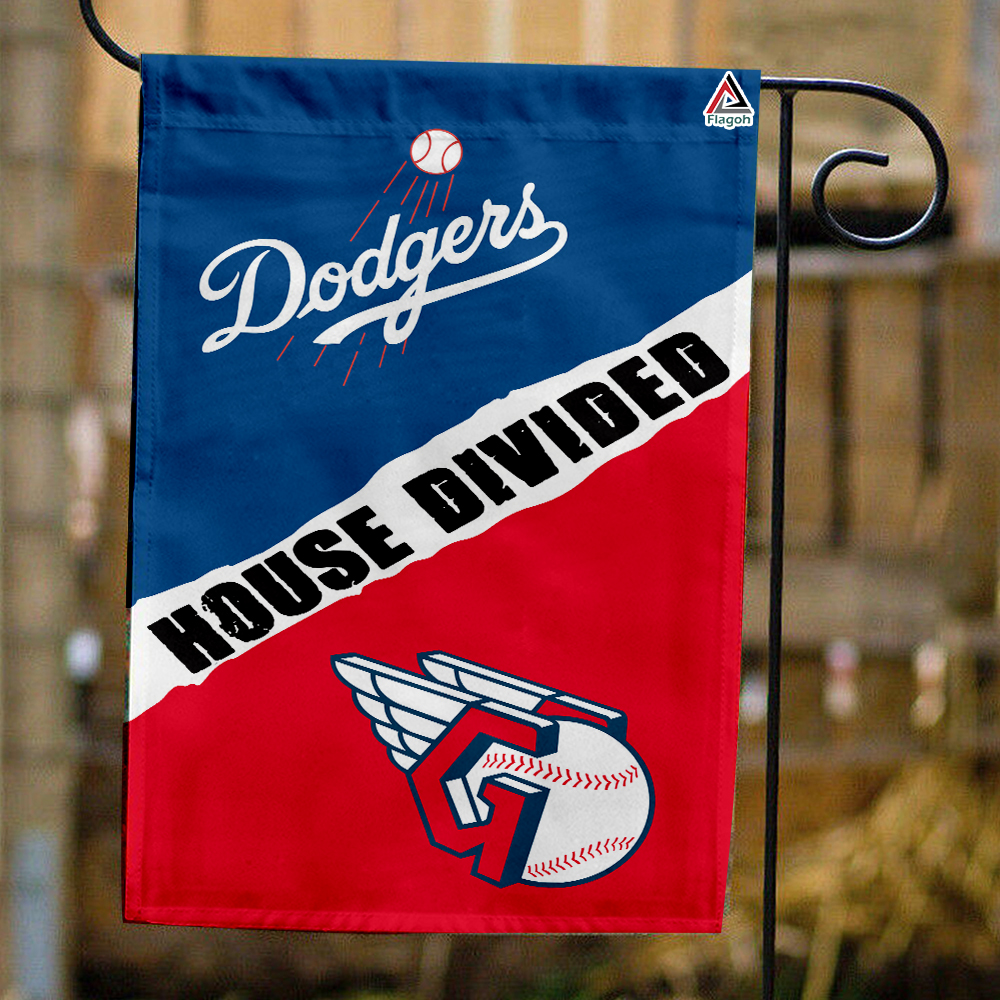 Dodgers vs Guardians House Divided Flag, MLB House Divided Flag