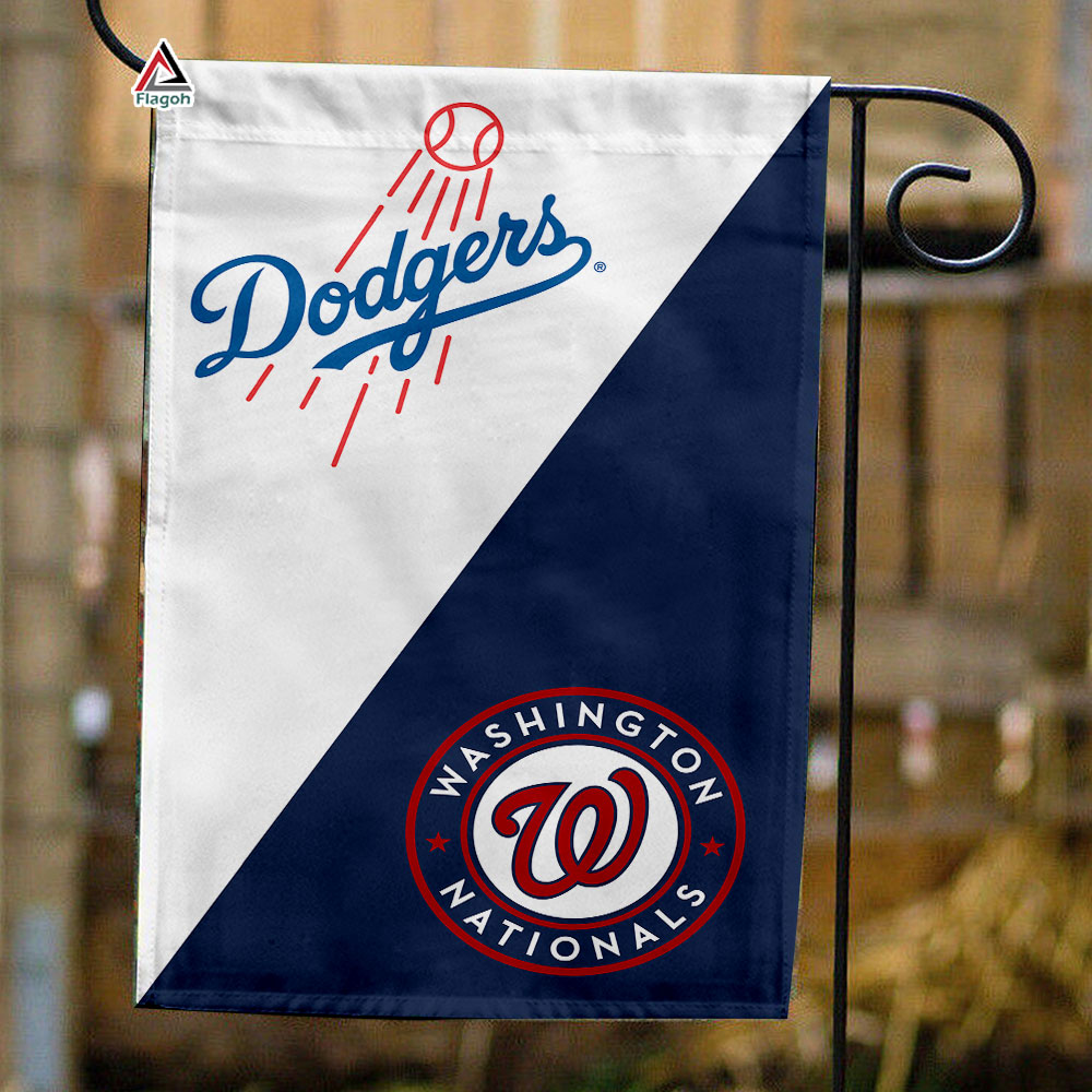 Dodgers vs Nationals House Divided Flag, MLB House Divided Flag