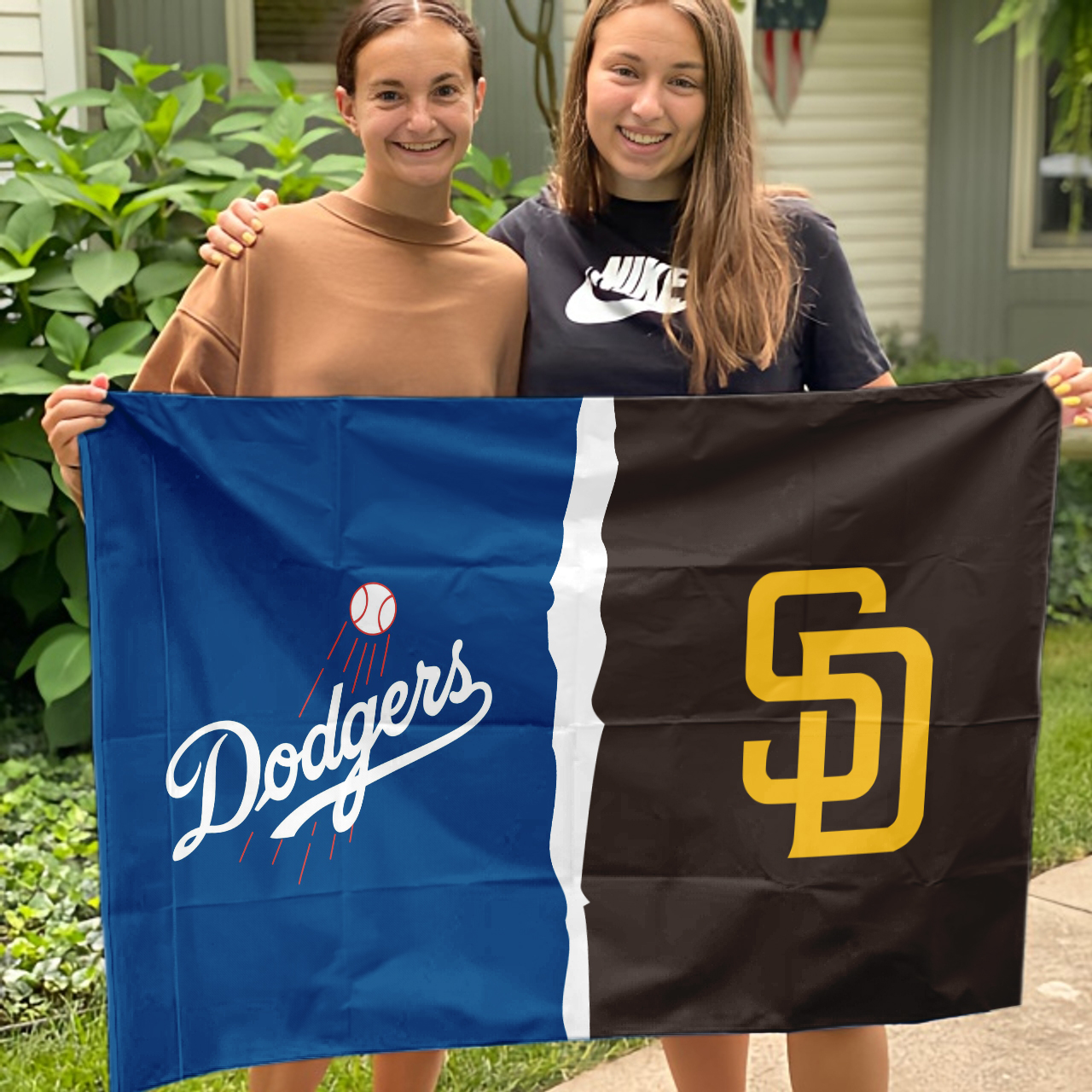 Dodgers vs Padres House Divided Flag, MLB House Divided Flag - Image 3