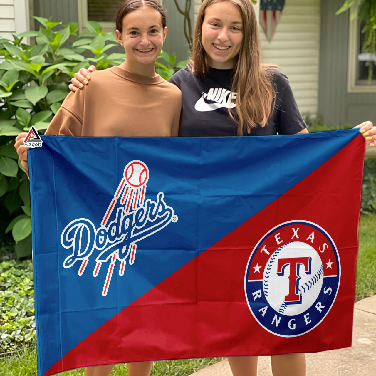 Dodgers vs Rangers House Divided Flag, MLB House Divided Flag - Image 3