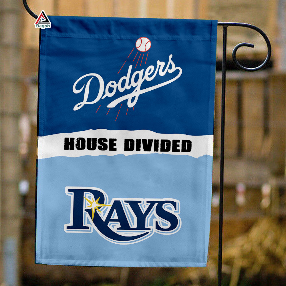 Dodgers vs Rays House Divided Flag, MLB House Divided Flag