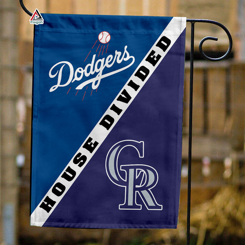 Dodgers vs Rockies House Divided Flag, MLB House Divided Flag