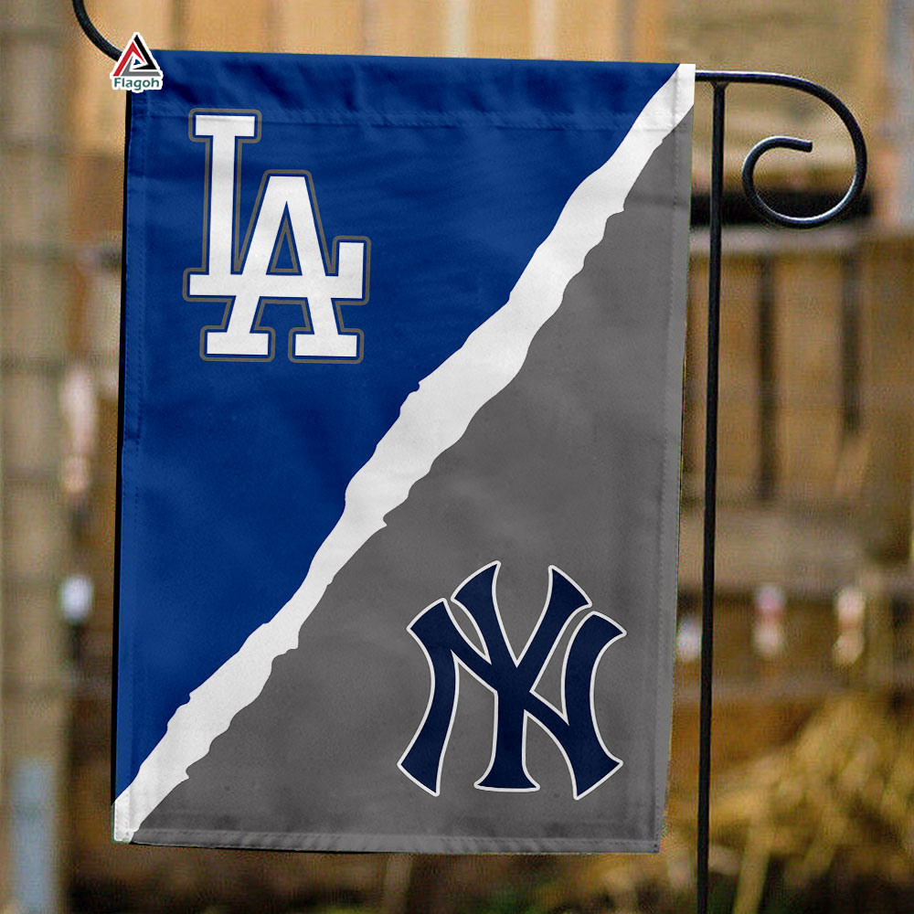 Dodgers vs Yankees House Divided Flag, MLB House Divided Flag