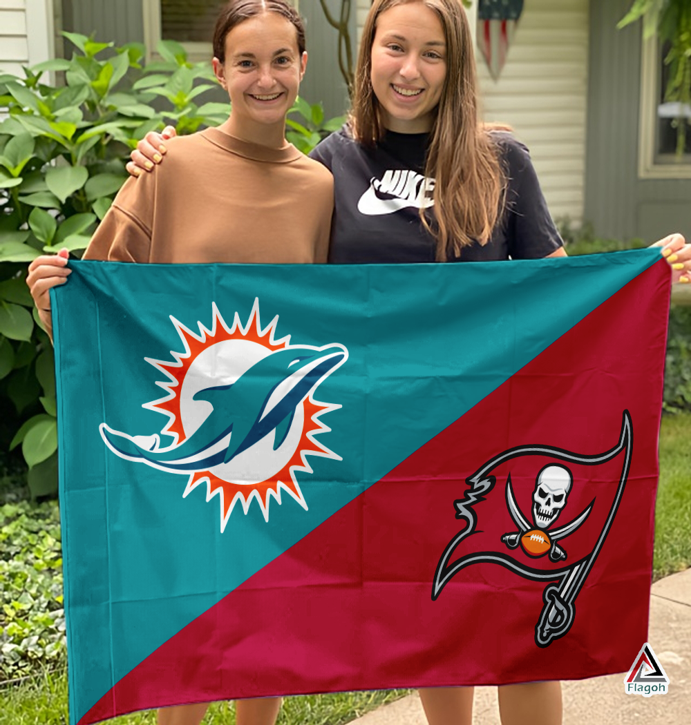 Dolphins vs Buccaneers House Divided Flag, NFL House Divided Flag - Image 3