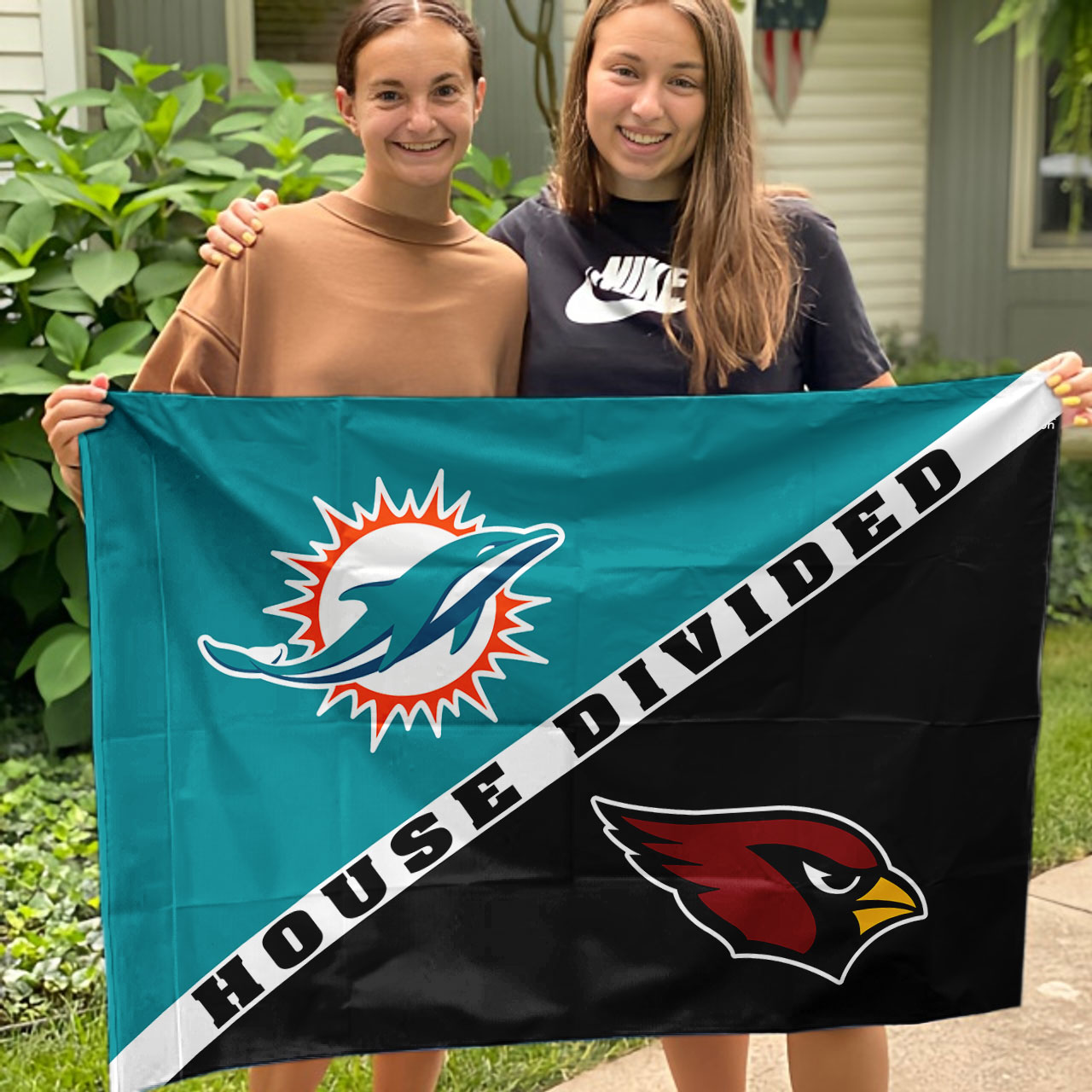 Dolphins vs Cardinals House Divided Flag, NFL House Divided Flag - Image 3