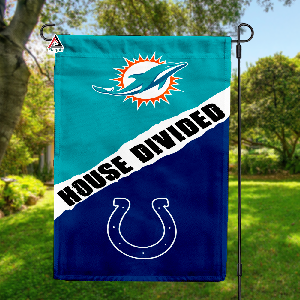 Dolphins vs Colts House Divided Flag, NFL House Divided Flag