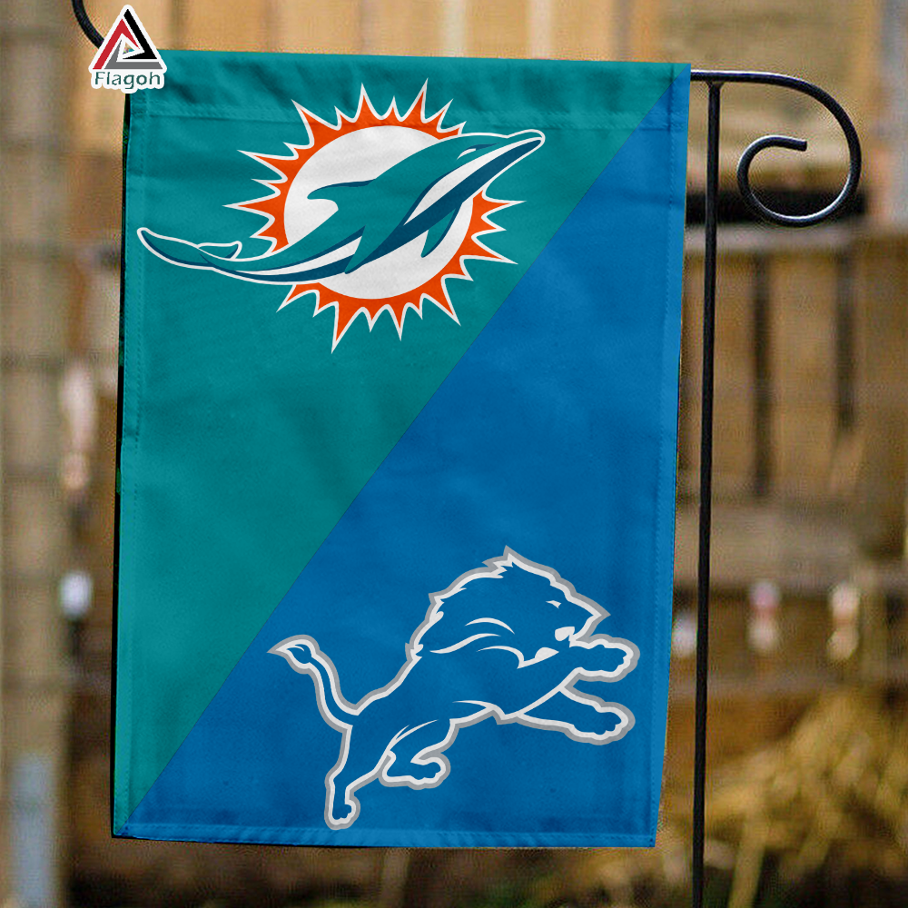 Dolphins vs Lions House Divided Flag, NFL House Divided Flag