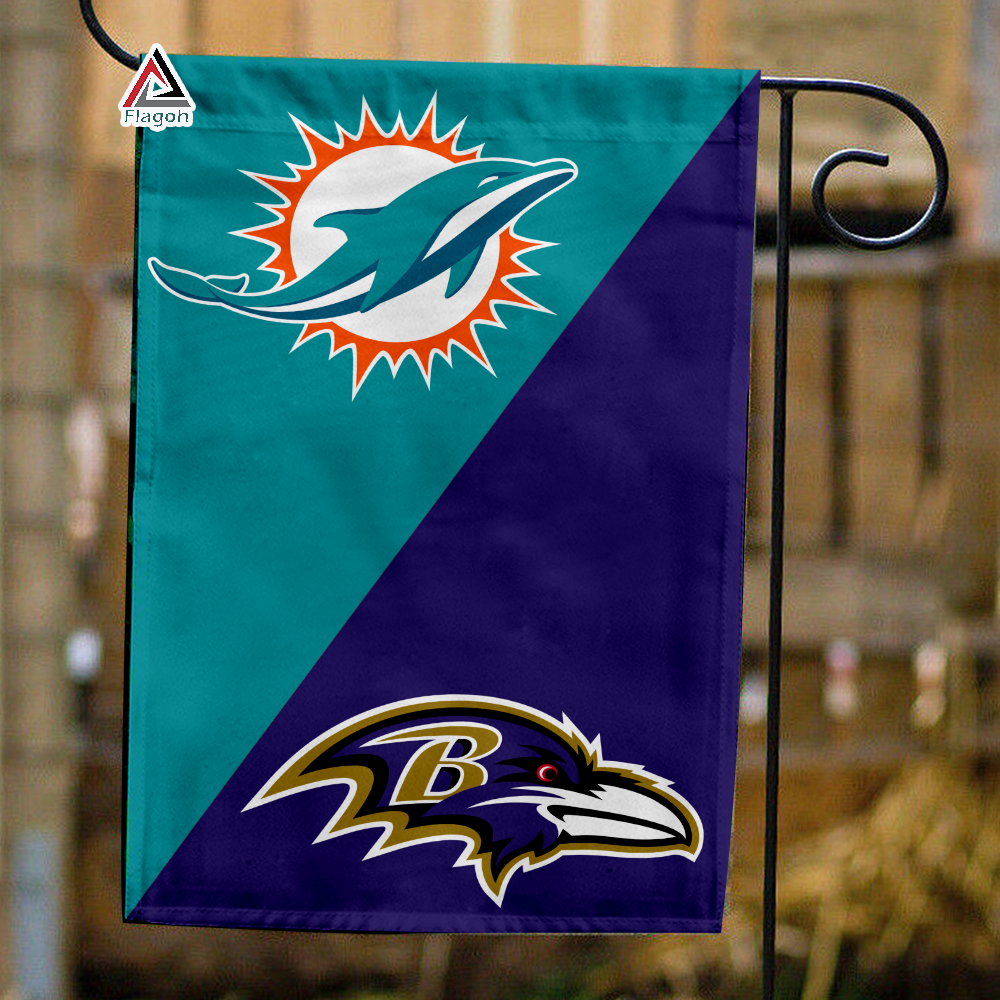 Dolphins vs Ravens House Divided Flag, NFL House Divided Flag