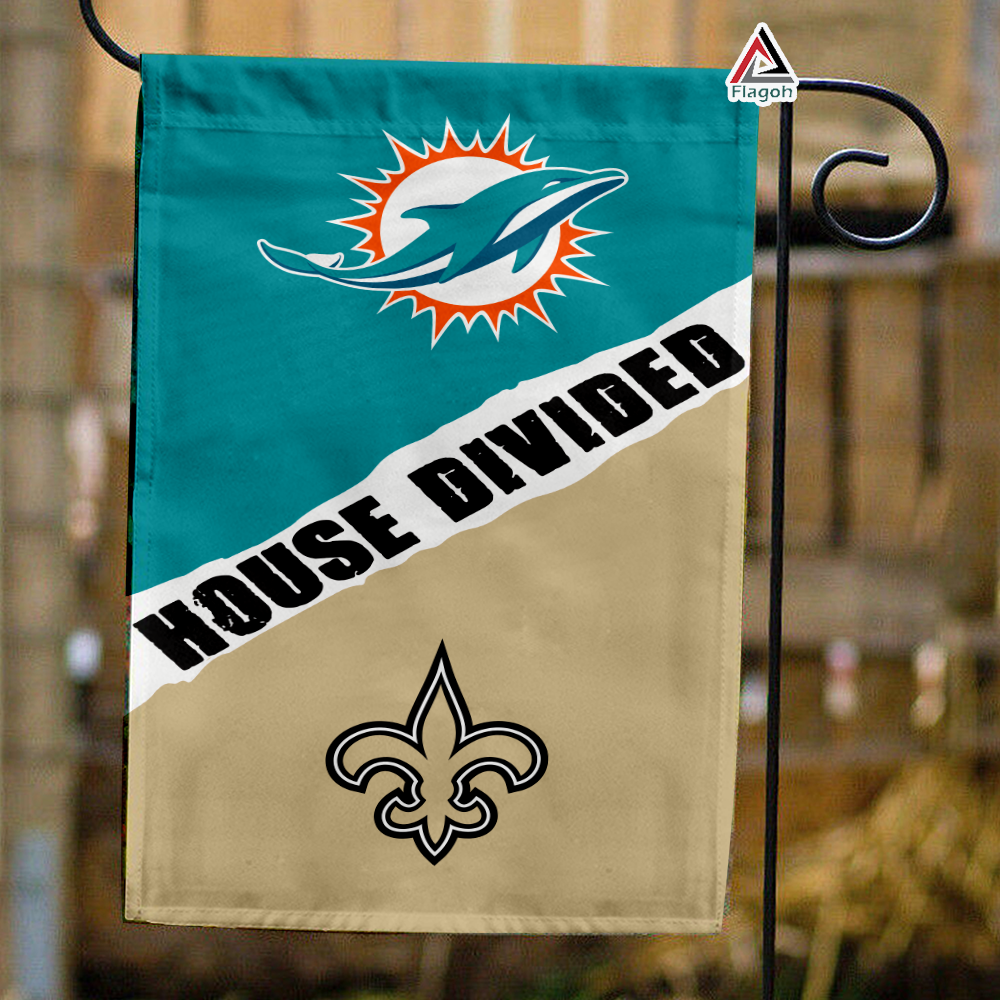 Dolphins vs Saints House Divided Flag, NFL House Divided Flag