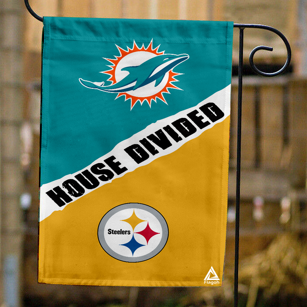 Dolphins vs Steelers House Divided Flag, NFL House Divided Flag