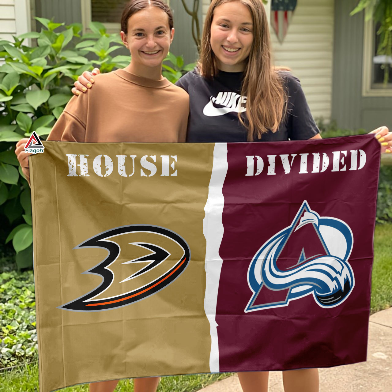 Ducks vs Avalanche House Divided Flag, NHL House Divided Flag - Image 3