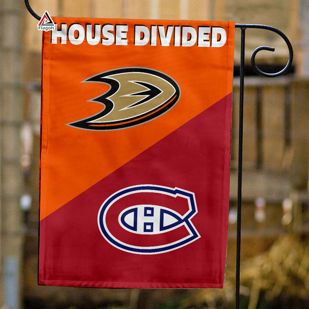 Ducks vs Canadiens House Divided Flag, NHL House Divided Flag