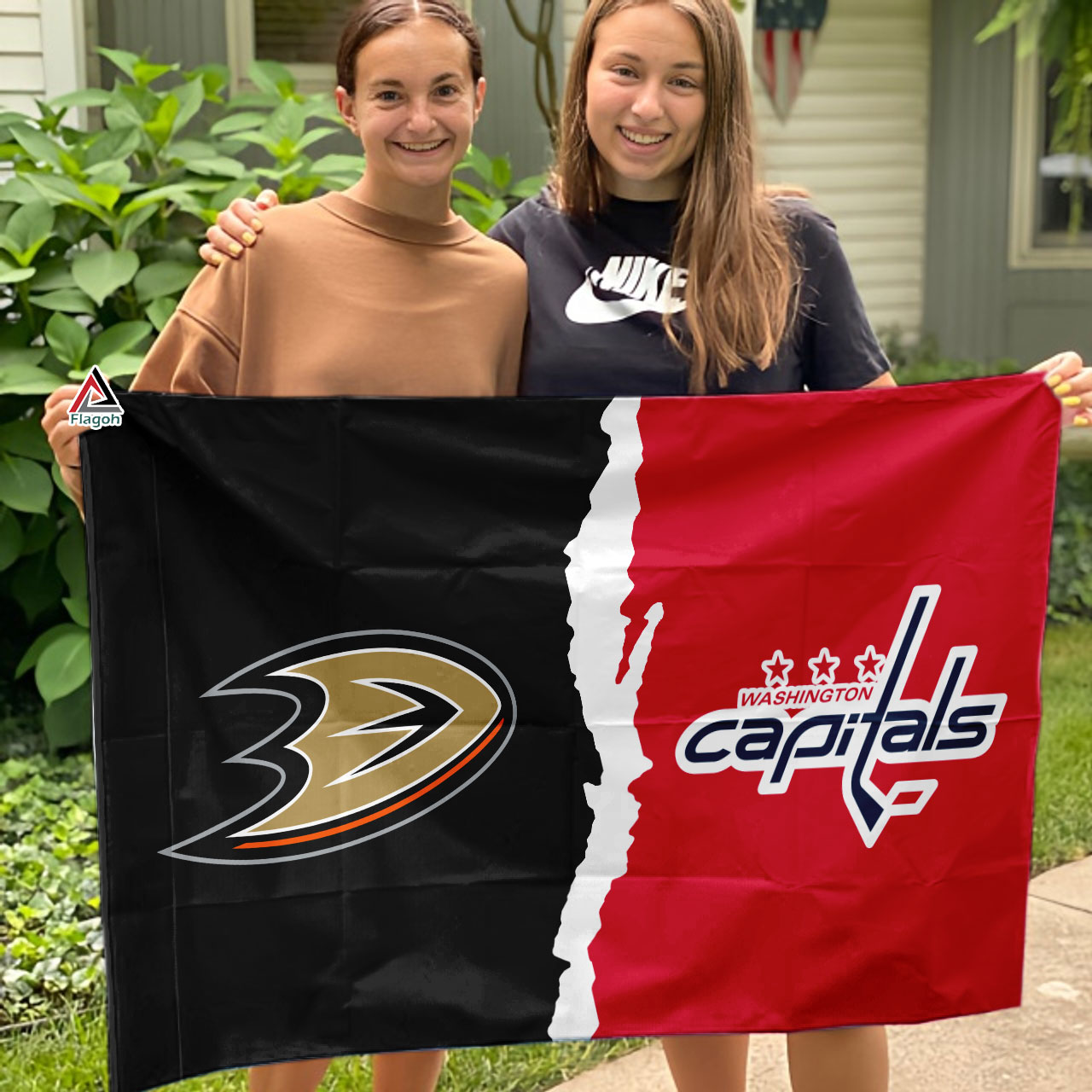 Ducks vs Capitals House Divided Flag, NHL House Divided Flag - Image 3