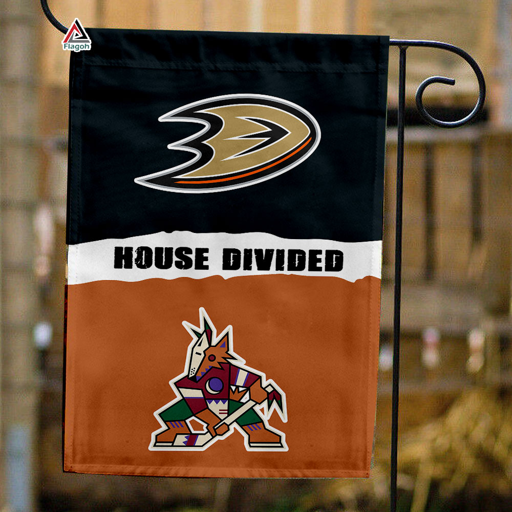 Ducks vs Coyotes House Divided Flag, NHL House Divided Flag