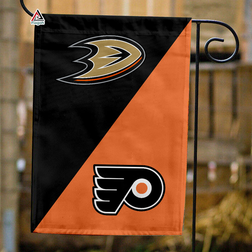 Ducks vs Flyers House Divided Flag, NHL House Divided Flag