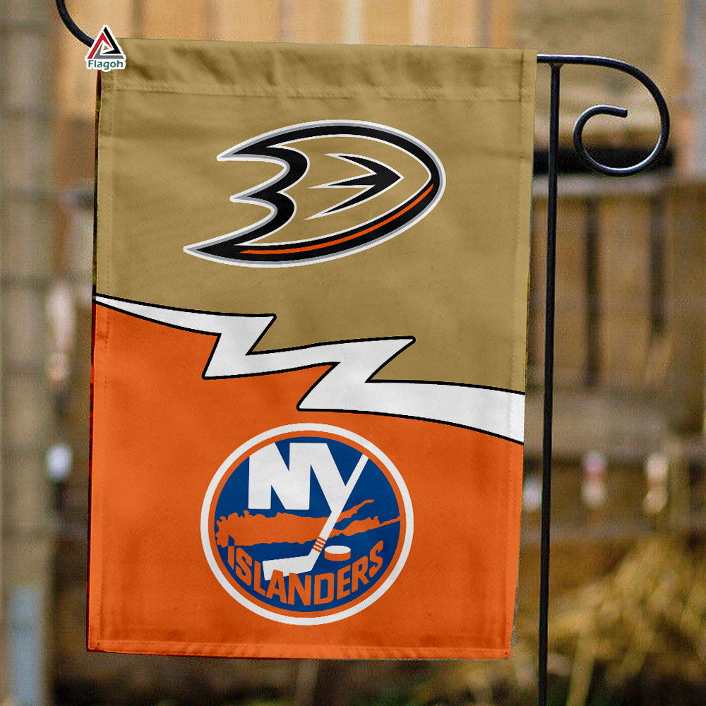 Ducks vs Islanders House Divided Flag, NHL House Divided Flag